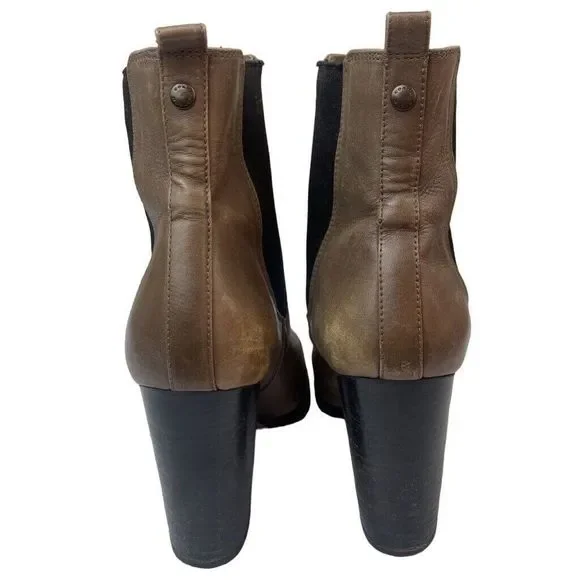 Coach Chelsea Boot Odelle Leather Tan Stretch Ankle Pull On 5.5 - Picture 3 of 10